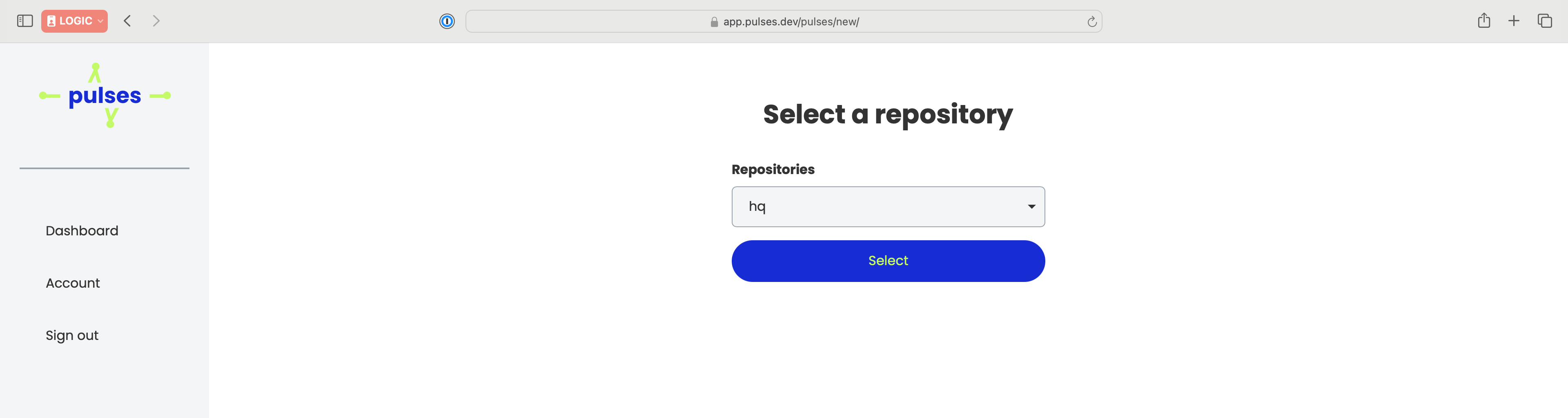 Select repository